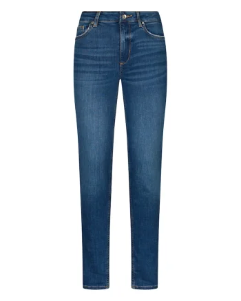 Blugi skinny cu talie inalta, Bleumarin