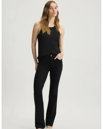 Blugi bootcut cu talie inalta, Negru