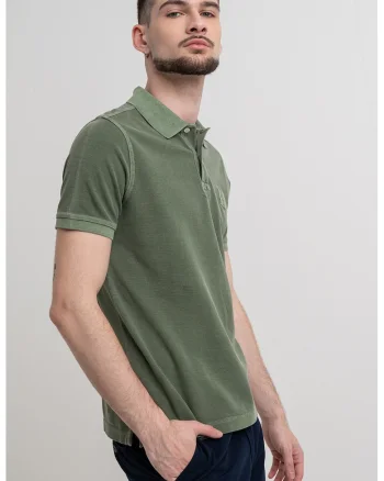 Tricou polo cu logo, Verde feriga