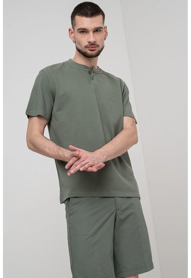 Tricou regular-fit din bumbac, Verde sparanghel