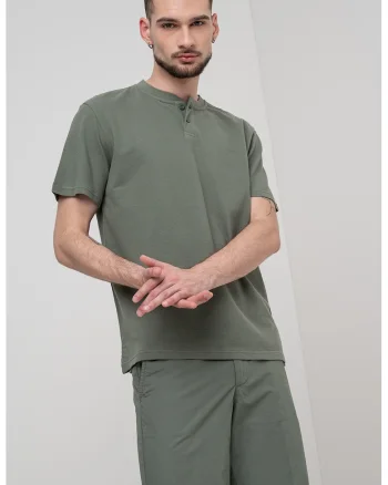 Tricou regular-fit din bumbac, Verde sparanghel