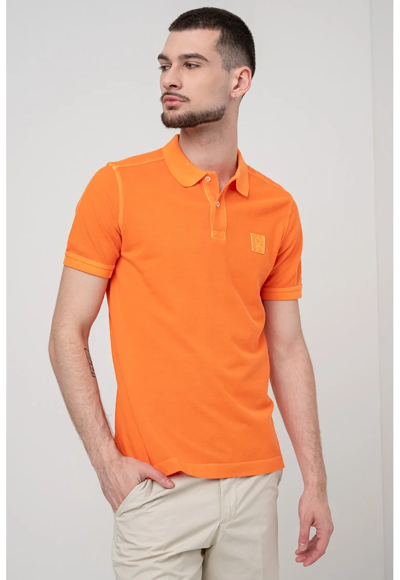 Tricou polo cu logo, Portocaliu mandarina