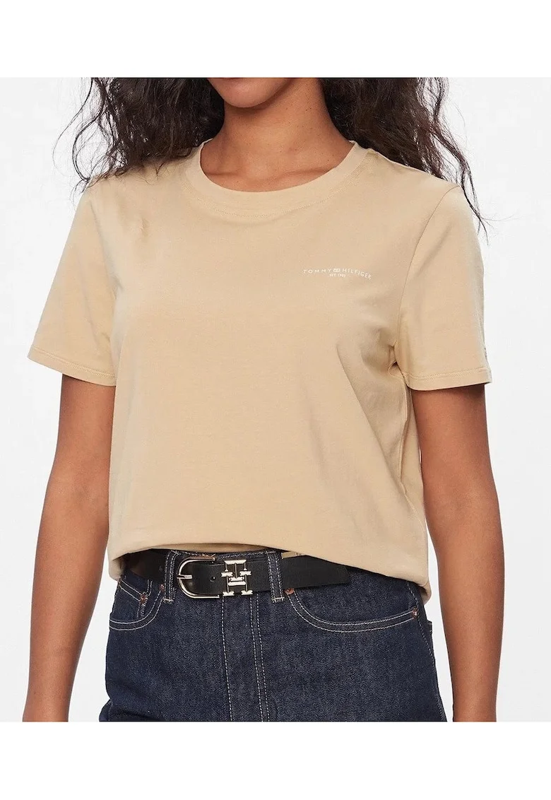 Tricou dama WW0WW37877,  Bumbac/Elastan, Crem
