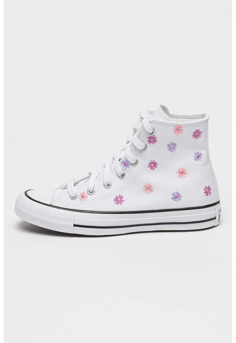 Pantofi sport cu flori Chuck Taylor, Alb/Roz