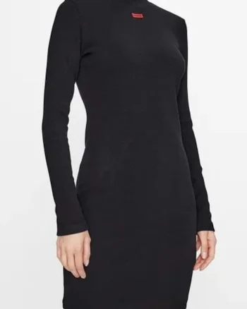 Rochie dama,  Bumbac/Elastan, Negru