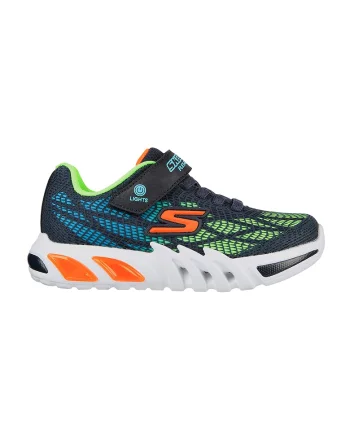 Pantofi sport cu lumini LED Flex-Glow Elite-Vorlo, Verde/Portocaliu mandarina/Bleumarin