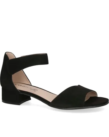 Sandale dama  piele naturala, casual, toc jos, negru, Negru