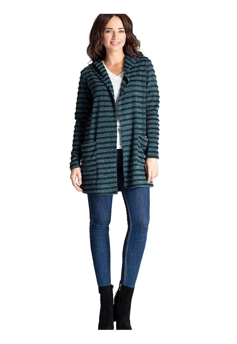 Cardigan dama 5902194,  Poliester/Viscoza, Verde