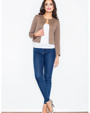 Sacou dama  M218, bej, poliester, design modern,