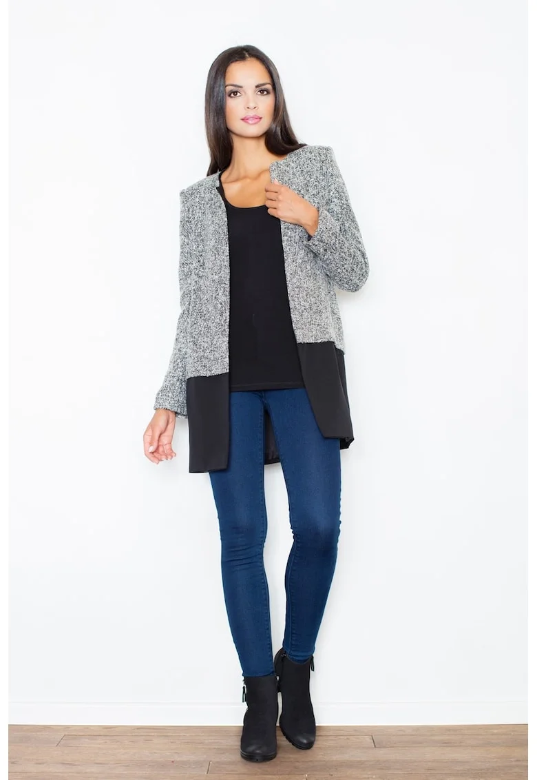 Cardigan dama  poliester, gri, negru,
