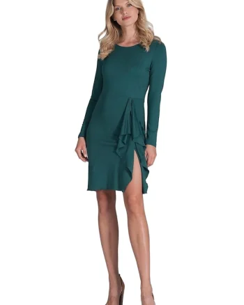 Rochie de cocktail  verde, fabrica de calitate, viscoza, poliester