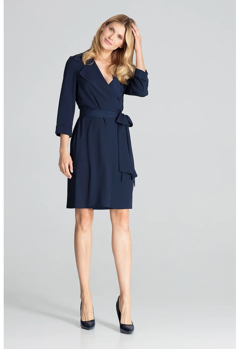 Rochie  bleumarin, poliester M680