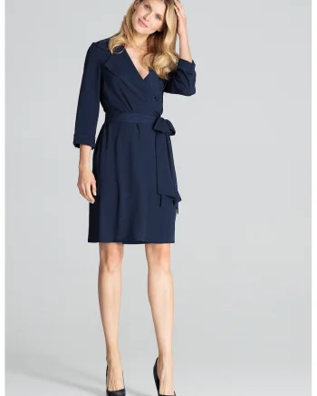 Rochie  bleumarin, poliester M680