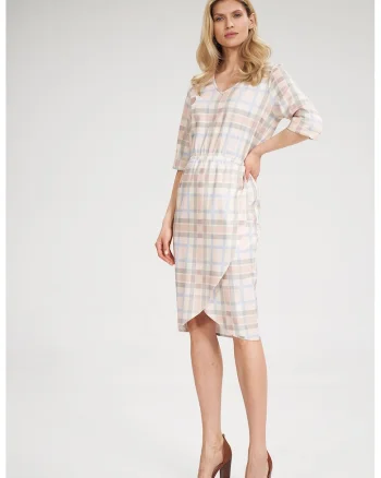 Rochie  M702, casual, maneci scurte, poliester