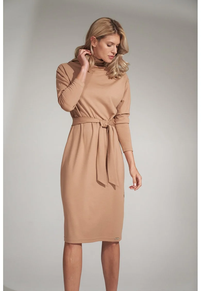 Rochie midi  bej, viscoza
