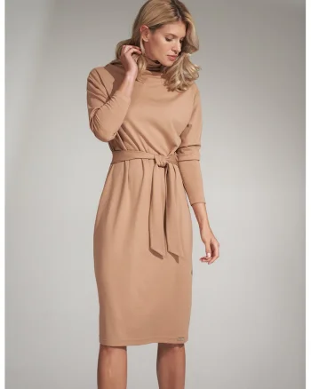 Rochie midi  bej, viscoza