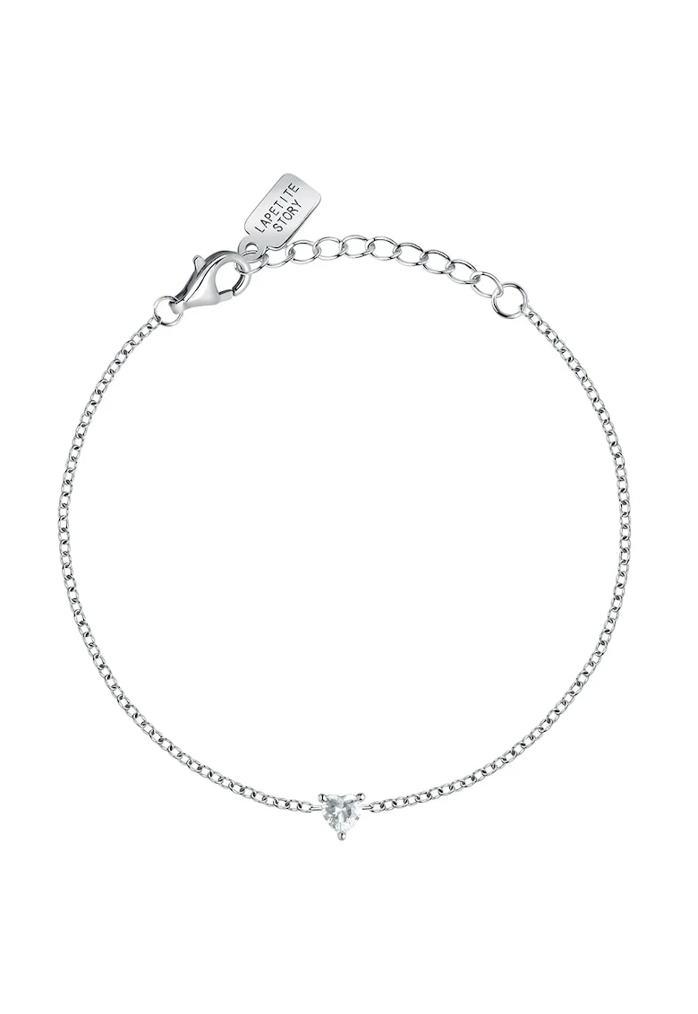 Bratara de argint veritabil cu zirconia, Argintiu/Transparent