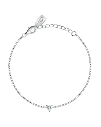 Bratara de argint veritabil cu zirconia, Argintiu/Transparent