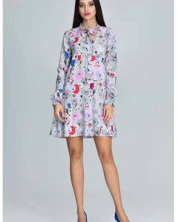 Rochie de zi  M599 73, florala, poliester, multicolor