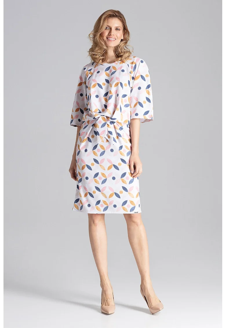 Rochie  eleganta, model geometric, poliester, multicolor,