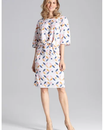 Rochie  eleganta, model geometric, poliester, multicolor,