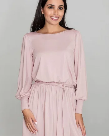Rochie  roz, casual, viscoza,
