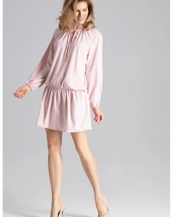 Rochie mini,  roz, volane, vara