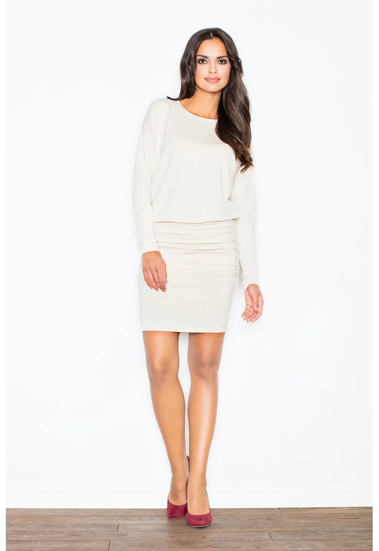 Rochie  culeturi, maneci lungi, viscoza