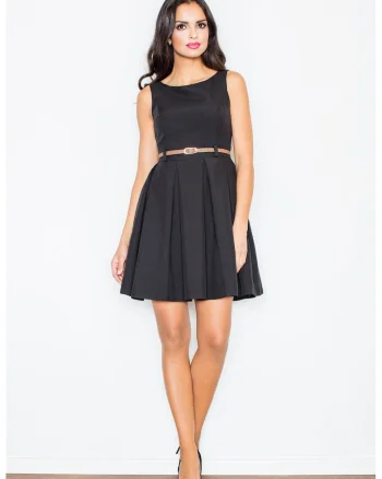Rochie mulata,  neagra, fara maneci, poliester,