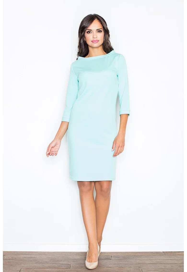 Rochie  M181, casual, menta, poliester, maneca 3/4,