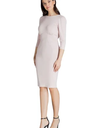 Rochie cocktail,  Viscoza/Poliester, Roz