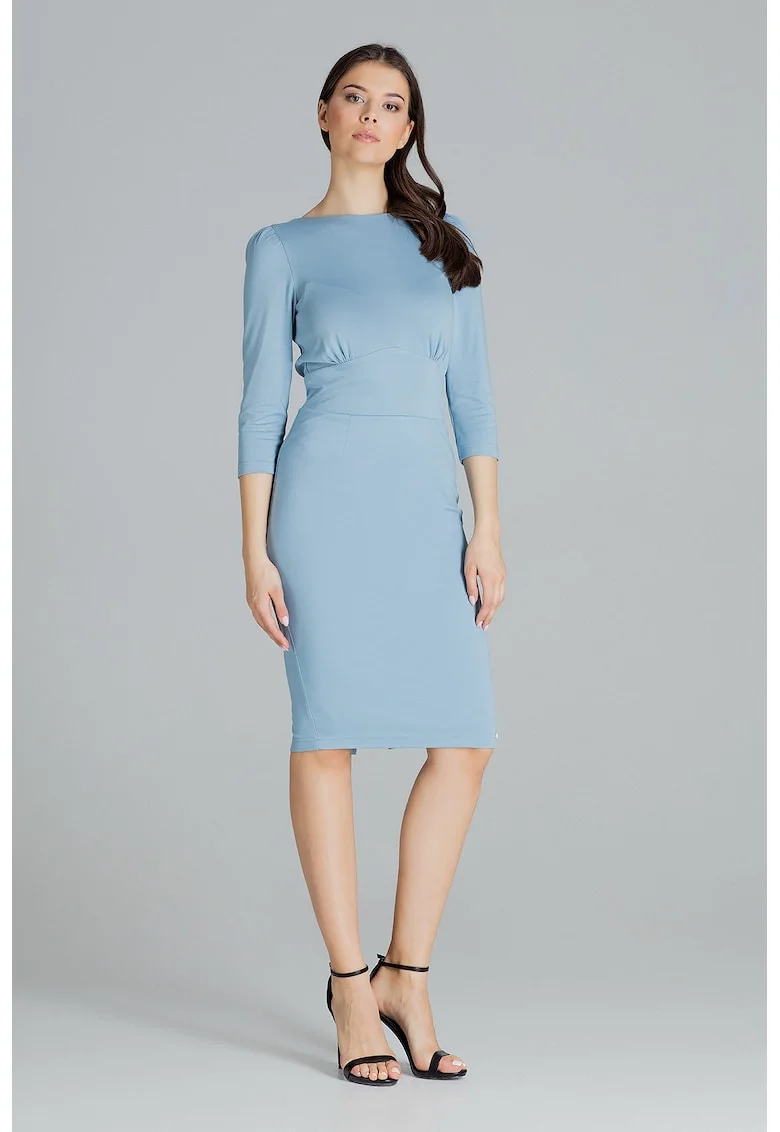 Rochie  L079, albastru, poliester