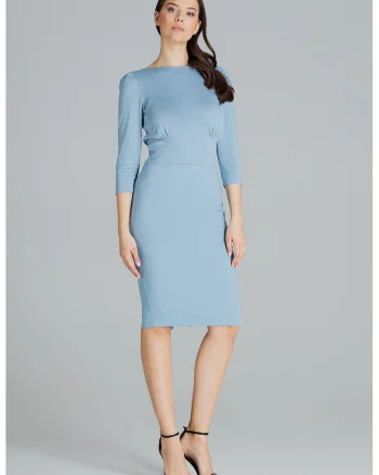 Rochie  L079, albastru, poliester