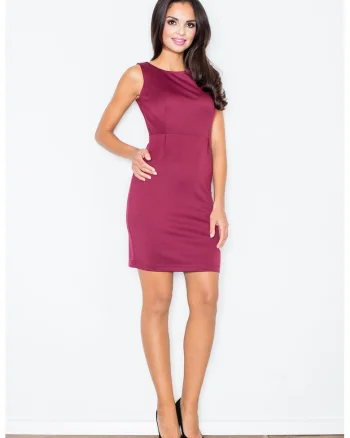 Rochie midi  eleganta, mulata, visiniu, poliester