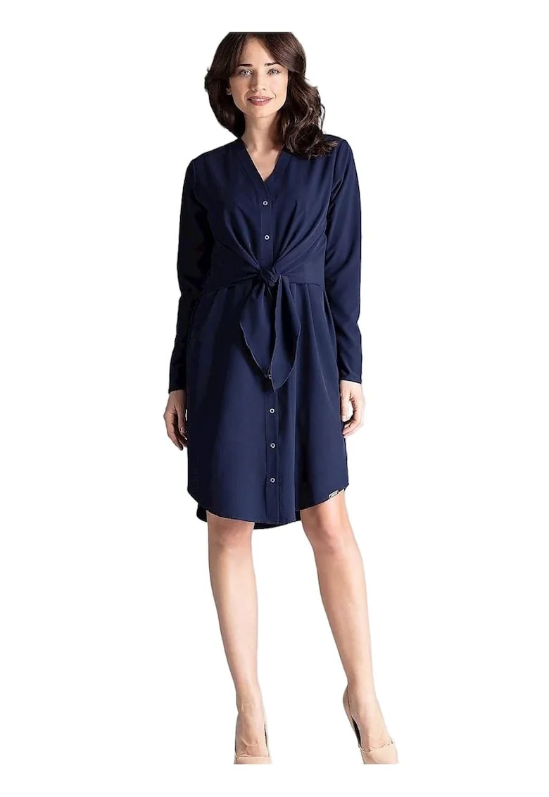 Rochie,  Poliester/Elastan, Bleumarin, De zi,