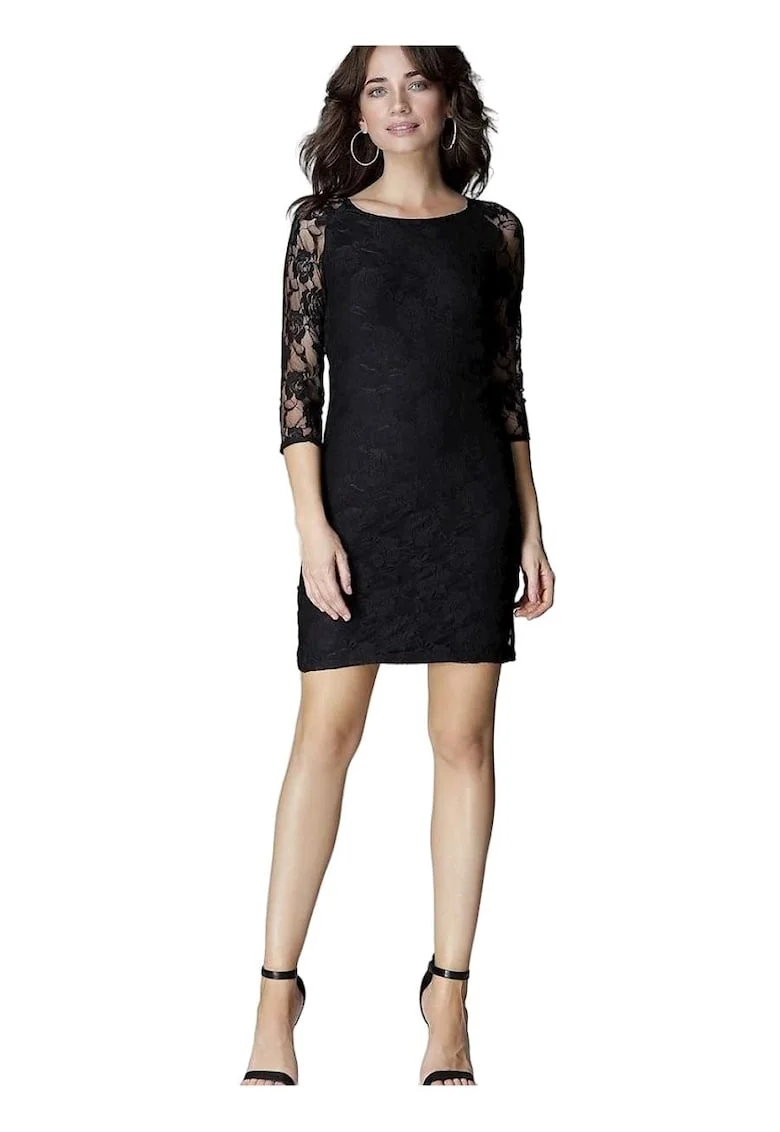 Rochie,  Poliester/Elastan, Negru, Scurta