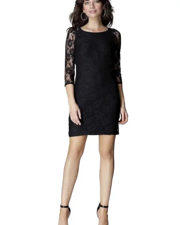 Rochie,  Poliester/Elastan, Negru, Scurta