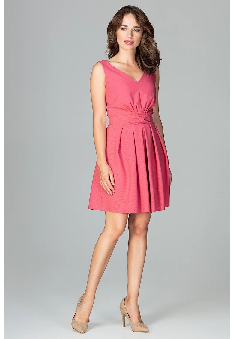Rochie  K487, Poliester, Roz,