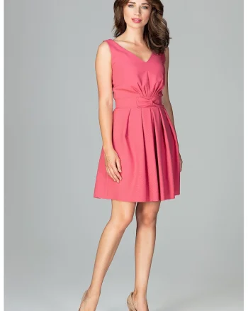 Rochie  K487, Poliester, Roz,