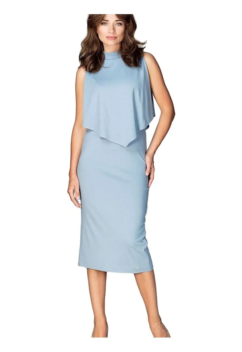 Rochie de cocktail,  Viscoza/Poliester, Albastru