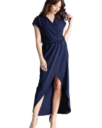 Rochie cocktail,  Poliester/Elastan, Bleumarin,