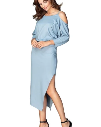 Rochie de seara,  Viscoza/Poliester, Albastru
