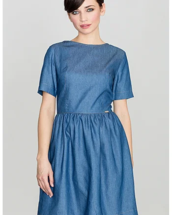 Rochie  K164, albastru, bumbac