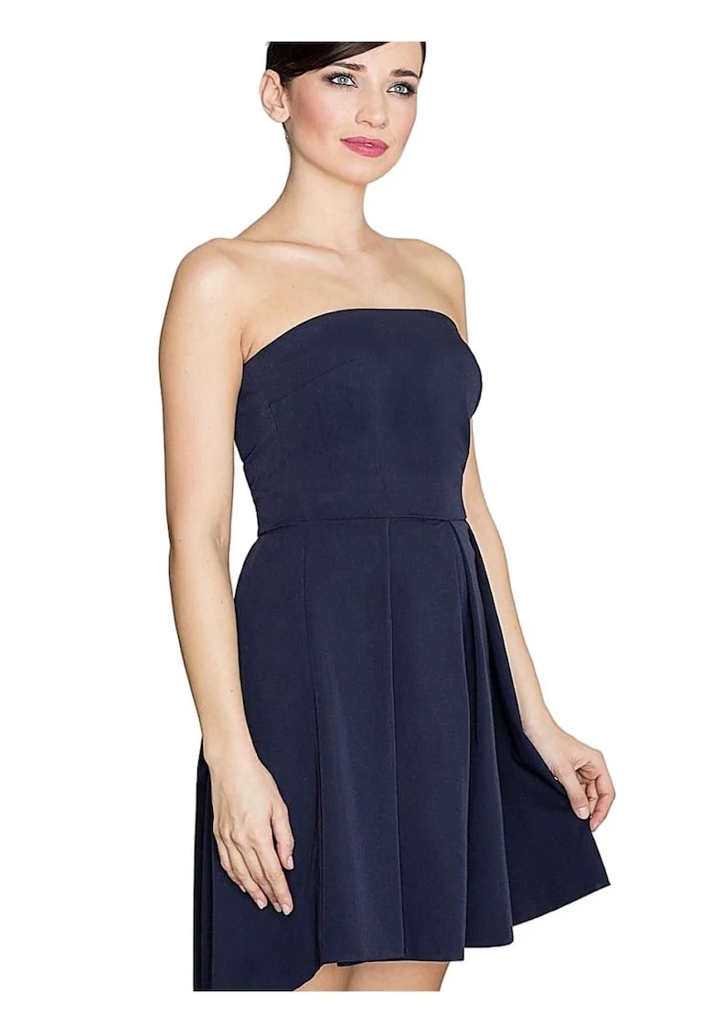 Rochie cocktail,  Poliester/Viscoza, Bleumarin