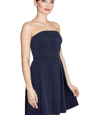 Rochie cocktail,  Poliester/Viscoza, Bleumarin