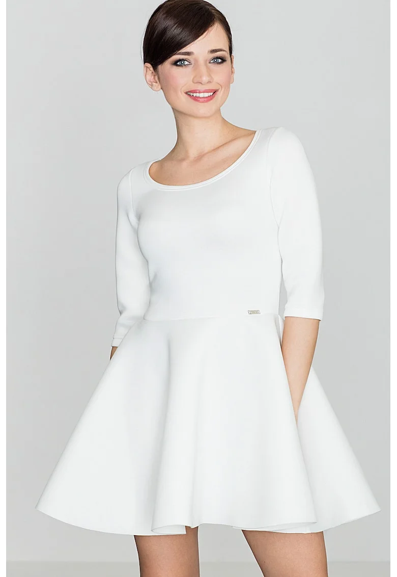 Rochie  K227, ecru, poliester,