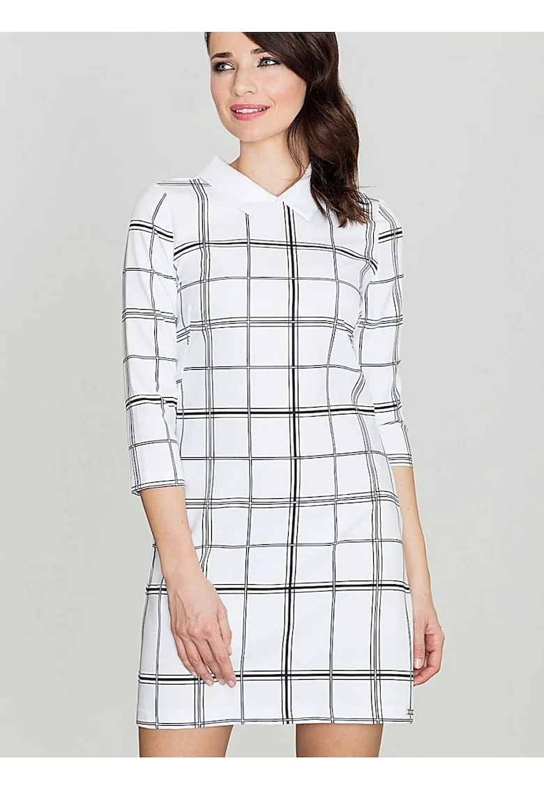Rochie midi,  Poliester, De zi, Alb