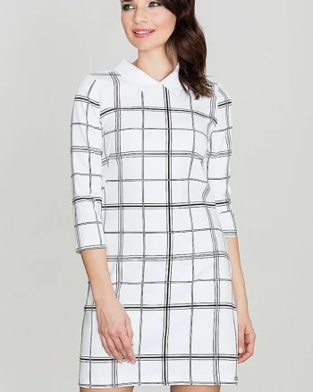 Rochie midi,  Poliester, De zi, Alb