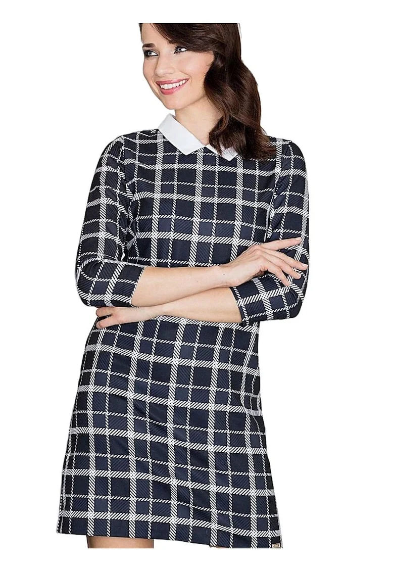 Rochie de zi,  Poliester, Midi, Negru