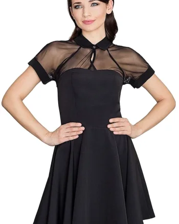 Rochie scurta,  Poliester/Elastan, Negru